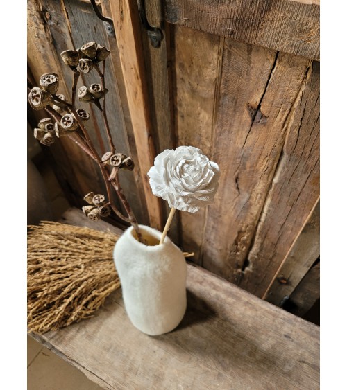 Tige déco Fleur éternelle rose