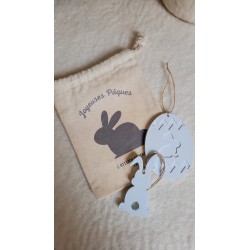 Duo lapin de pâques bleu