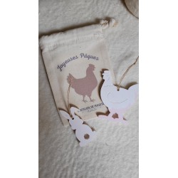 Duo cocotte de pâques rose